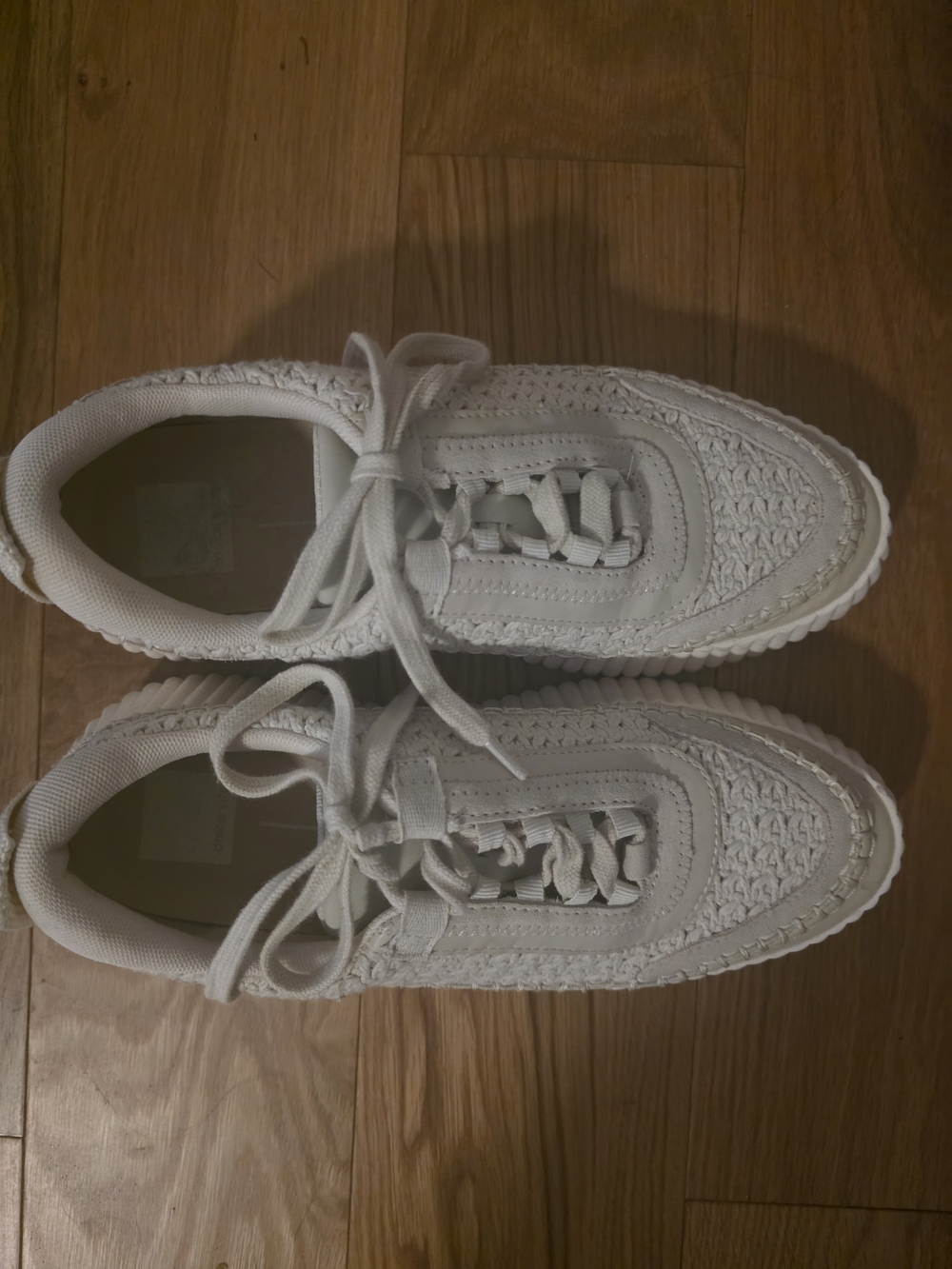 Dolce VITA Cream Woven Lace-Up Sneakers